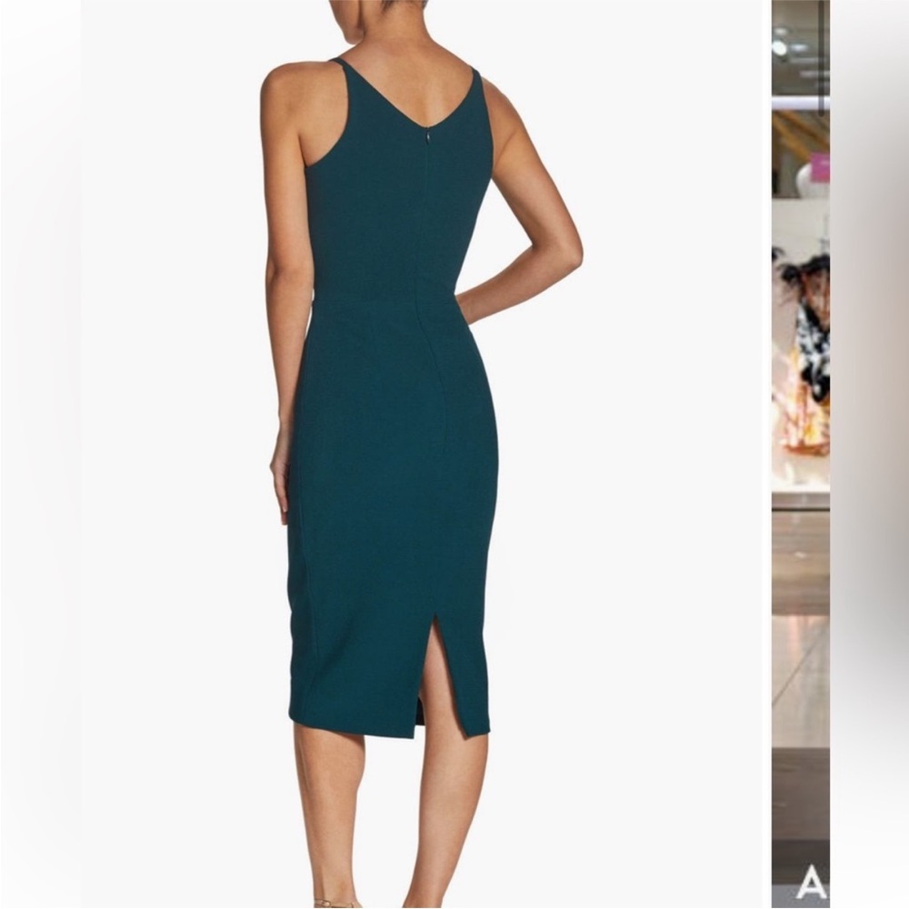 Dress the Population Lyla Dress Midi Dress Body Con Pine Green size large - Picture 2 of 16